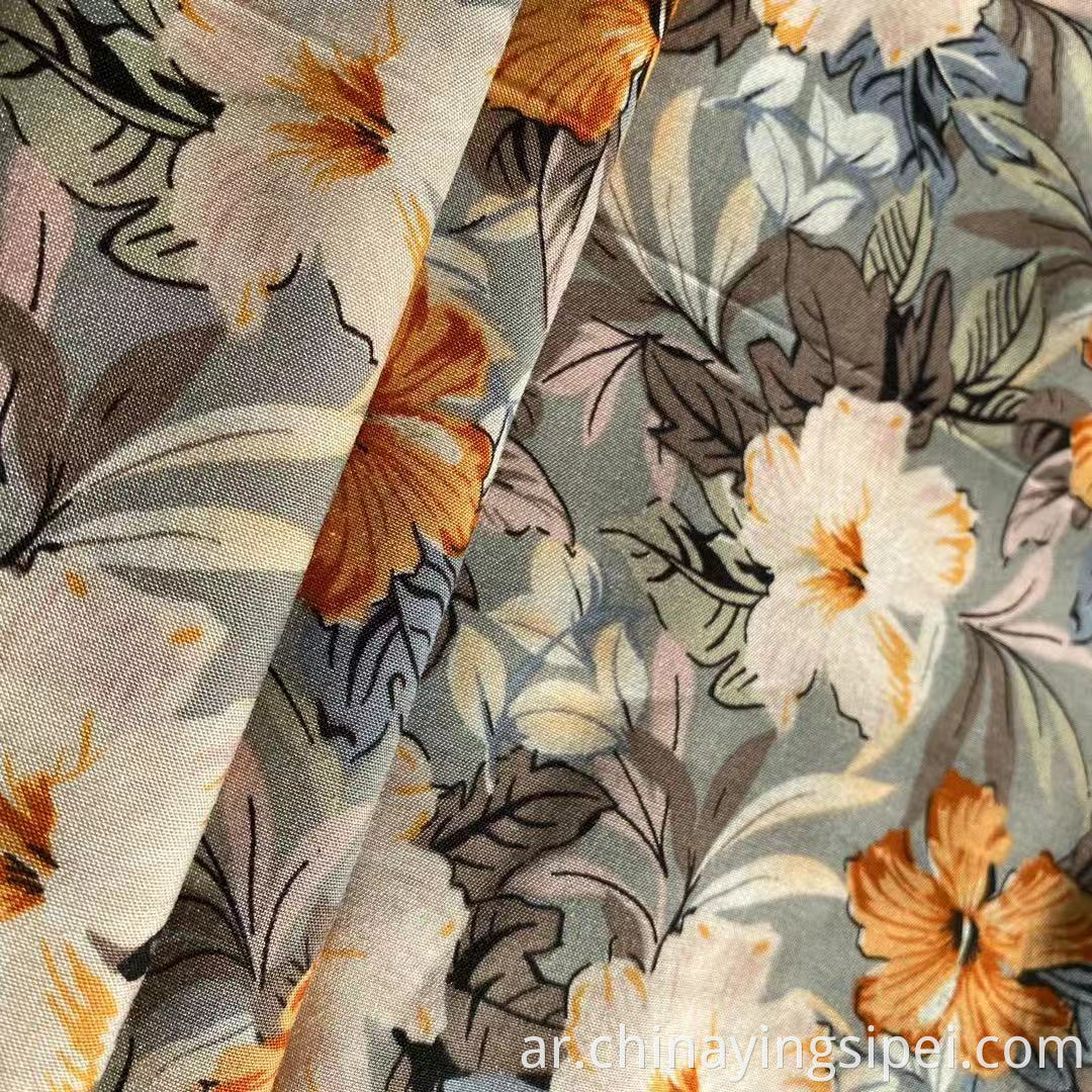 45S Soft Challis Rayon Fabric Flaim Fabric Rayon Floral Printed Tecido Viscose Material Viscose 100 ٪